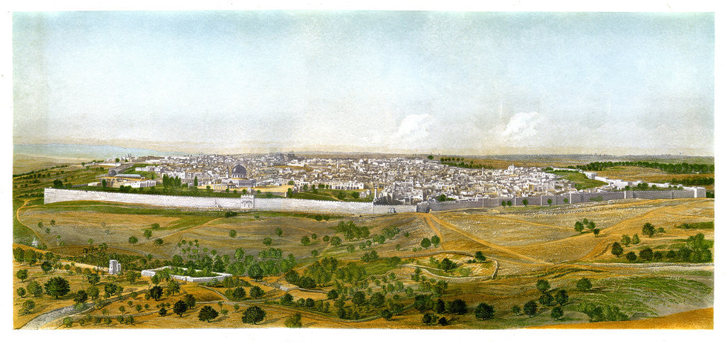 Detail of Panorama of Jerusalem by W Dickens