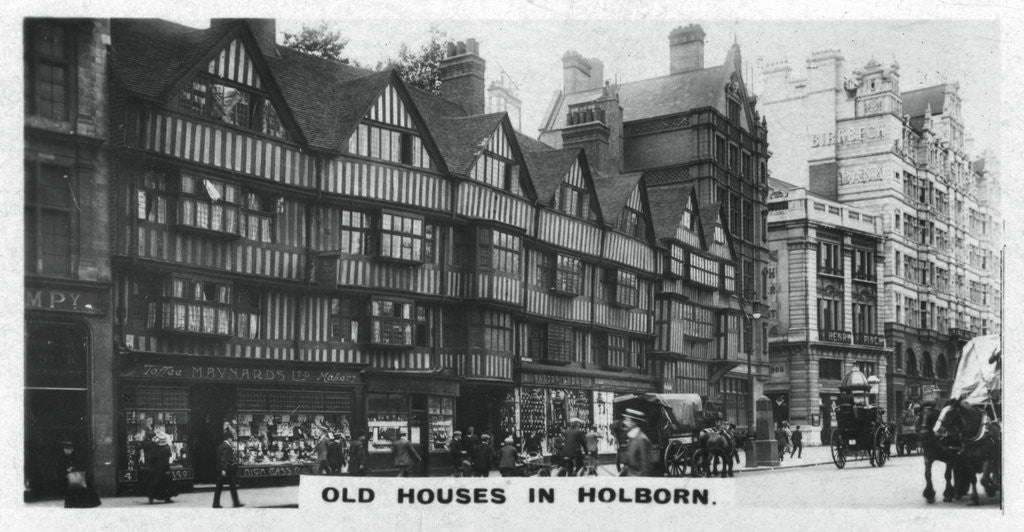Detail of 'Old Houses in Holborn', London by Anonymous