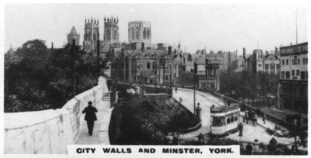 Detail of City walls and Minster, York by Anonymous