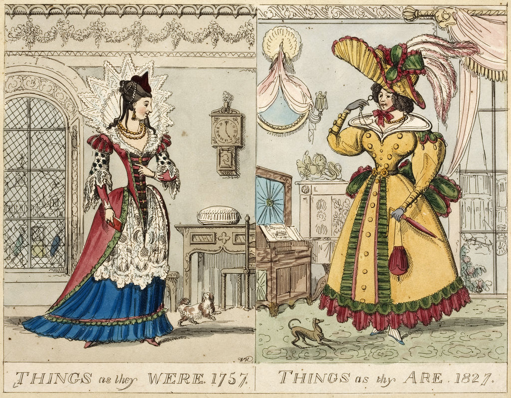Detail of Things as they were. 1759. Things as thy are. 1827. by Anonymous