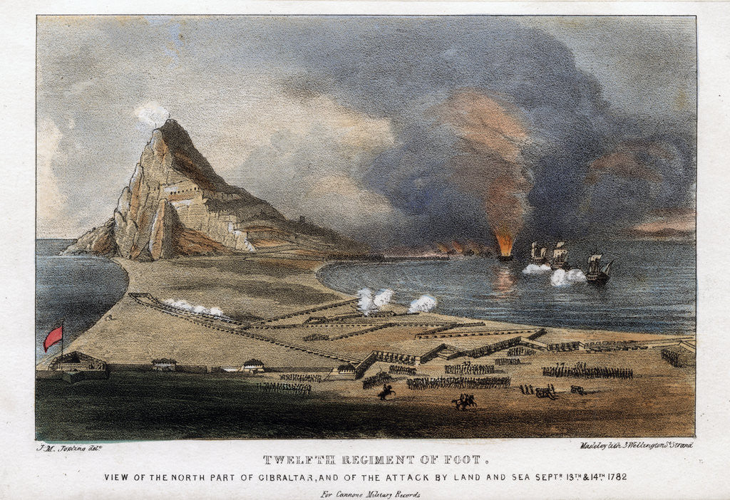 Detail of Twelfth Regiment of Foot, The North part of Gibraltar, 13th and 14th September 1782 by Madeley