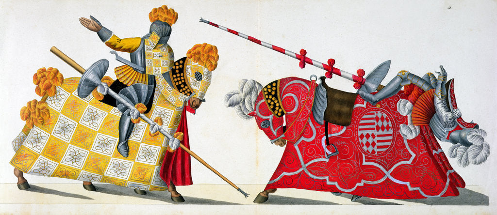 Detail of Two knights at a tournament, 1842 by Friedrich Martin von Reibisch