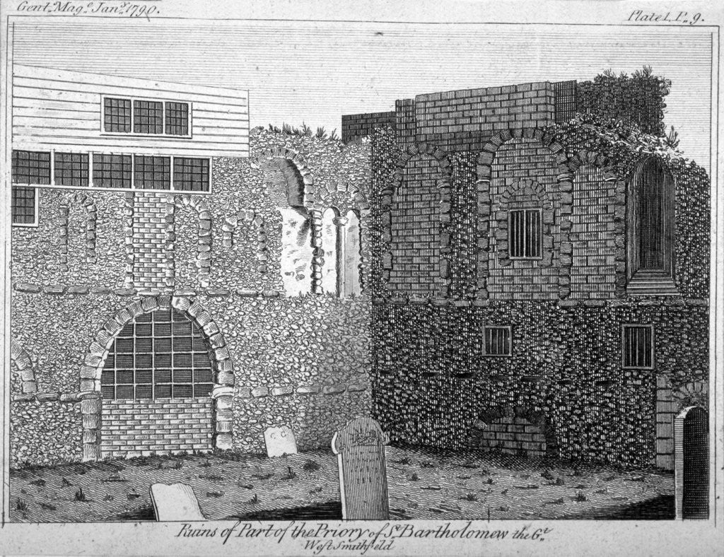 Part of the ruins of St Bartholomew's Priory, Smithfield, City of London by Anonymous