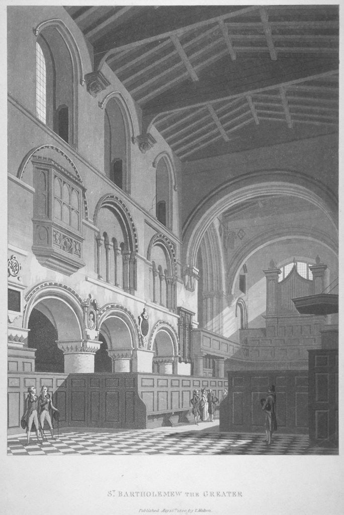Detail of Interior view of the Church of St Bartholomew-the-Great, Smithfield, City of London by Anonymous