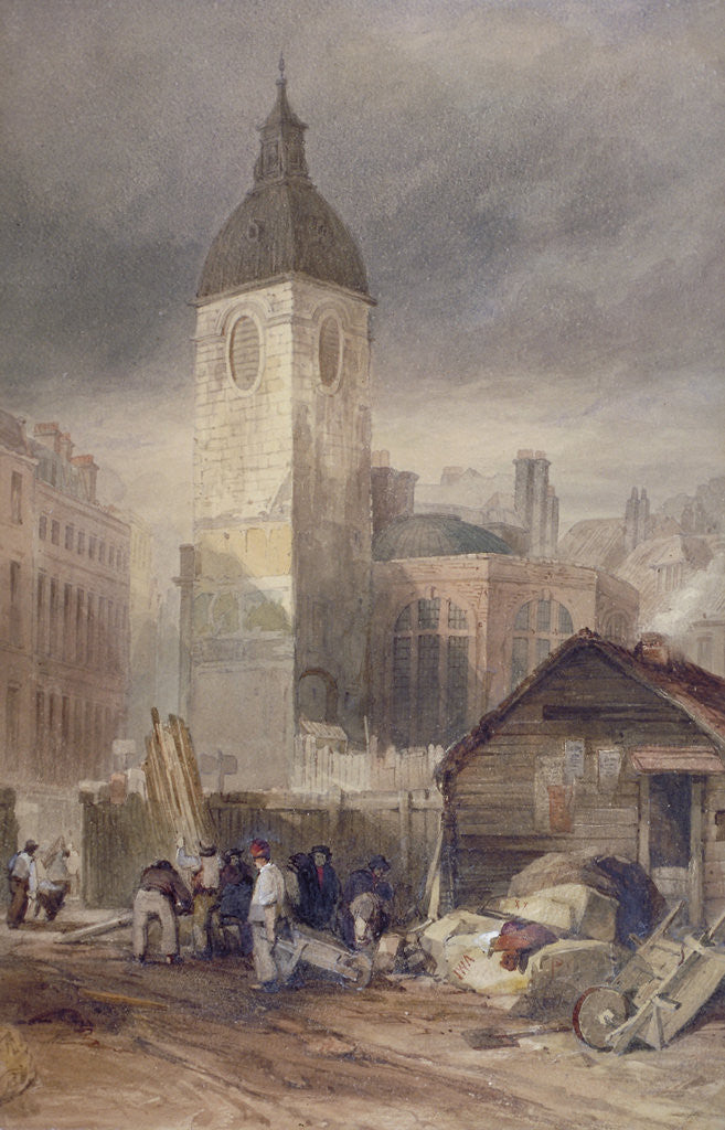 Detail of Demolition of the Church of St Benet Fink, City of London by John Wykeham Archer