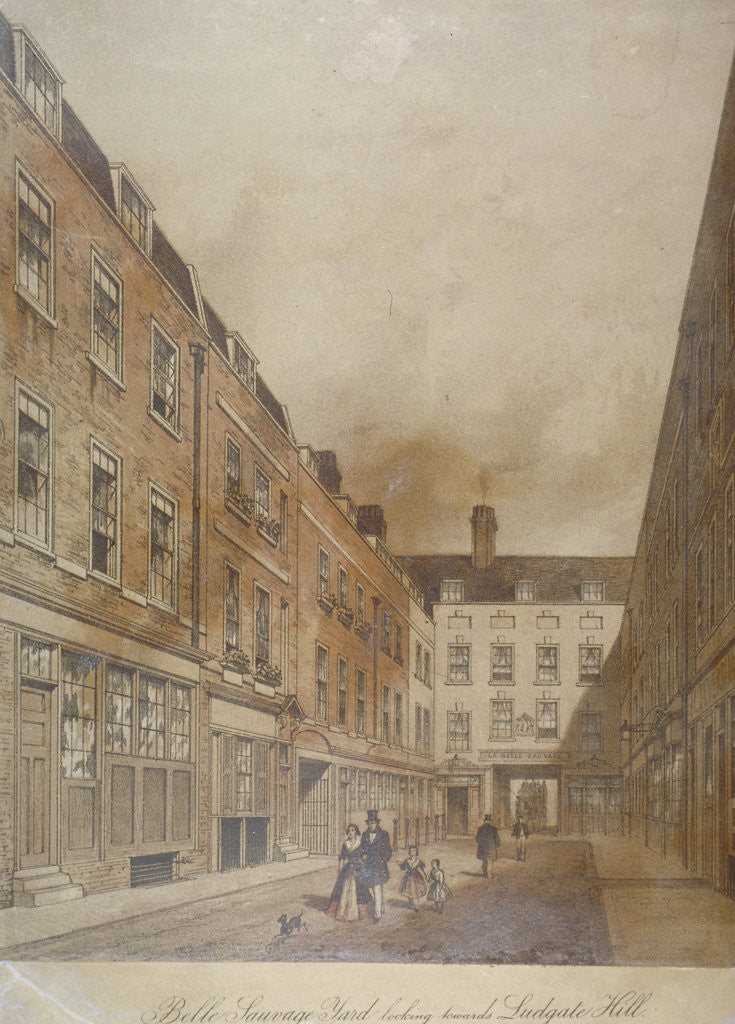 Detail of Belle Sauvage Yard, looking towards Ludgate Hill, City of London by Anonymous