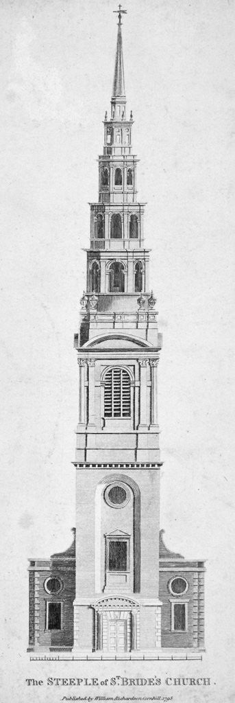 Detail of Steeple of St Bride's Church, Fleet Street, City of London by Anonymous