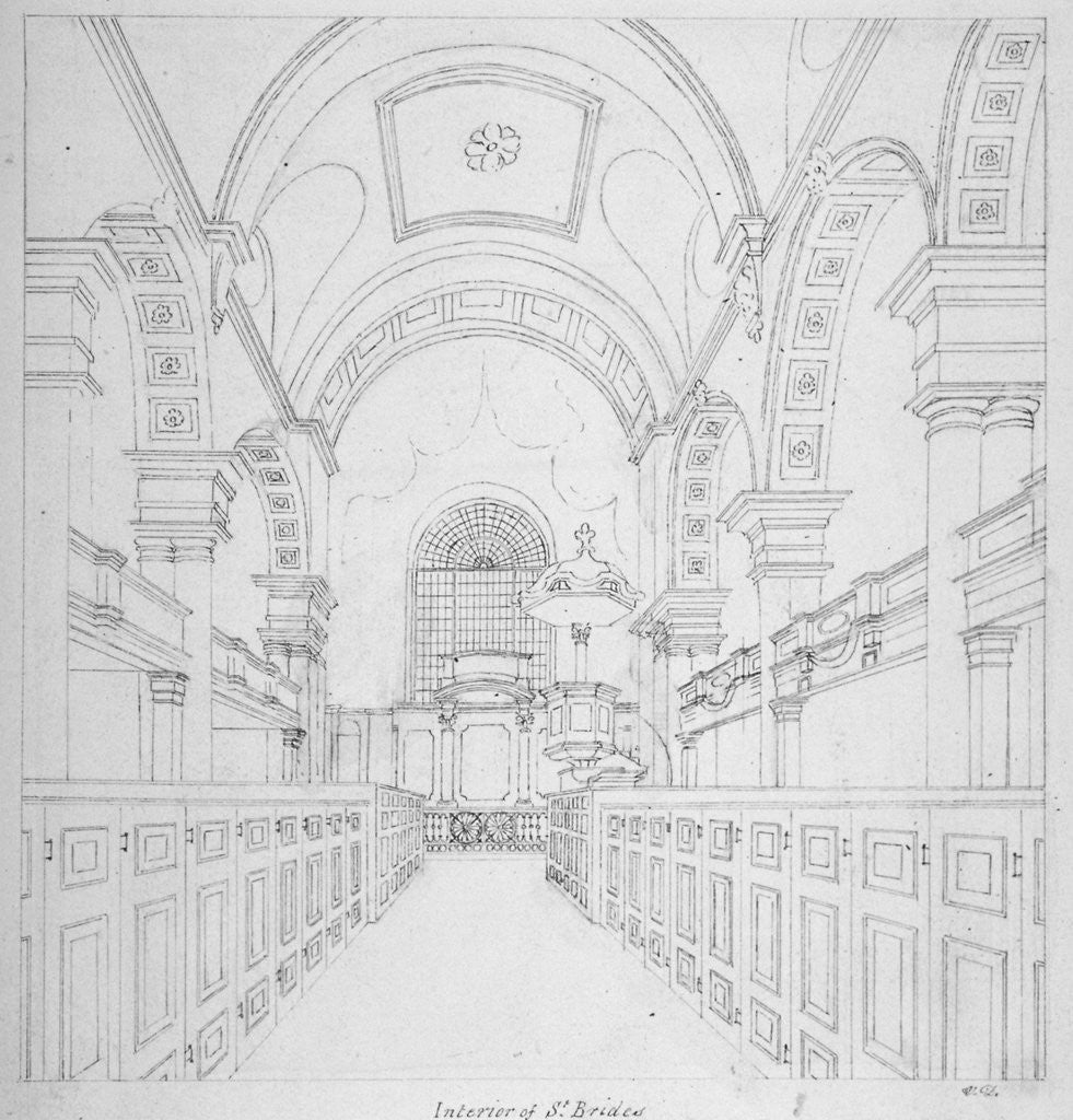 Detail of St Bride's Church, Fleet Street, City of London by Valentine Davis