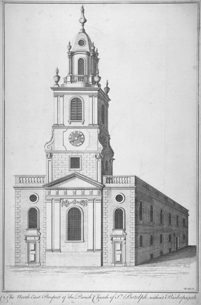 North-east view of the Church of St Botolph without Bishopsgate, City of London by Benjamin Cole