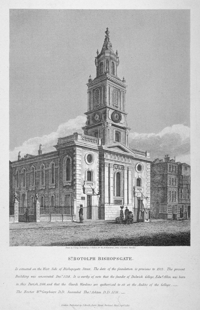 View of the Church of St Botolph without Bishopsgate, City of London by Joseph Skelton