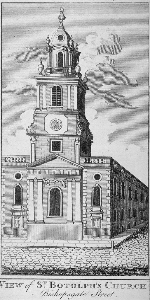 West view of the Church of St Botolph without Bishopsgate, City of London by Anonymous