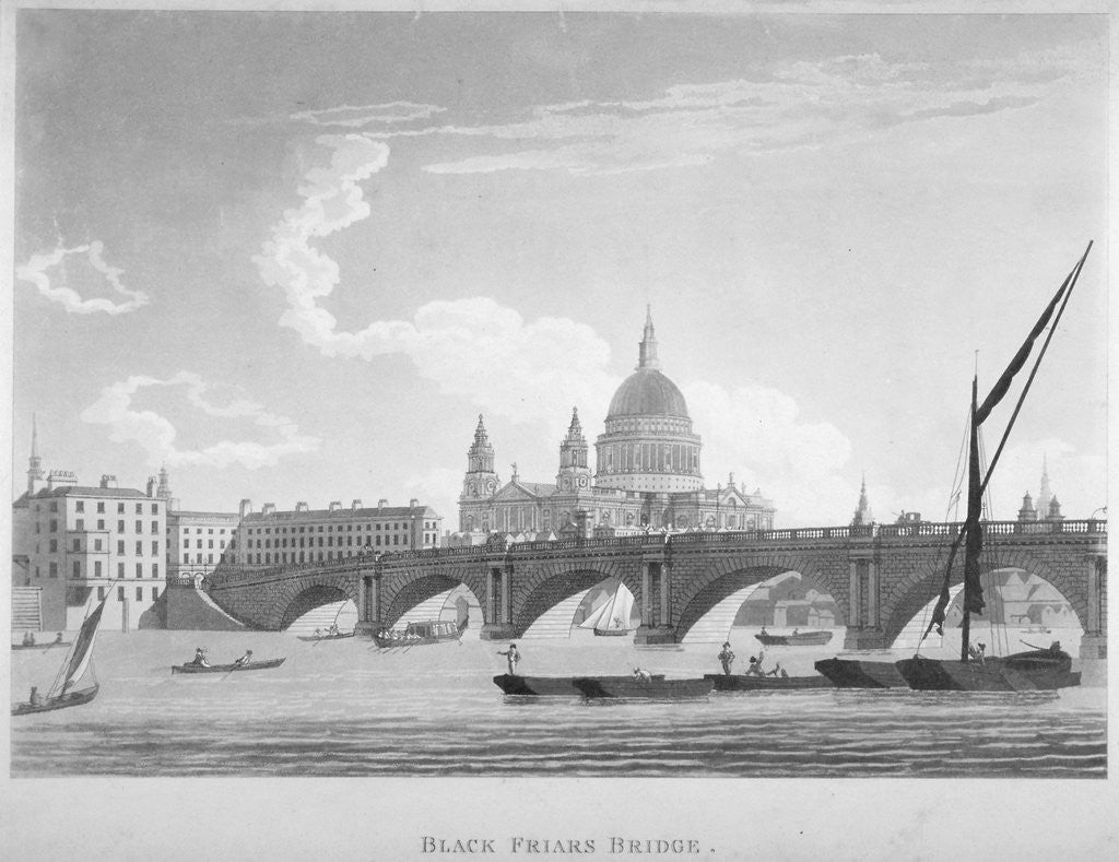 Detail of Blackfriars Bridge, London by Thomas Malton II