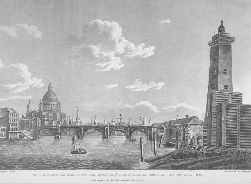 Detail of View of Blackfriars Bridge and St Paul's Cathedral, London by Daniel Turner