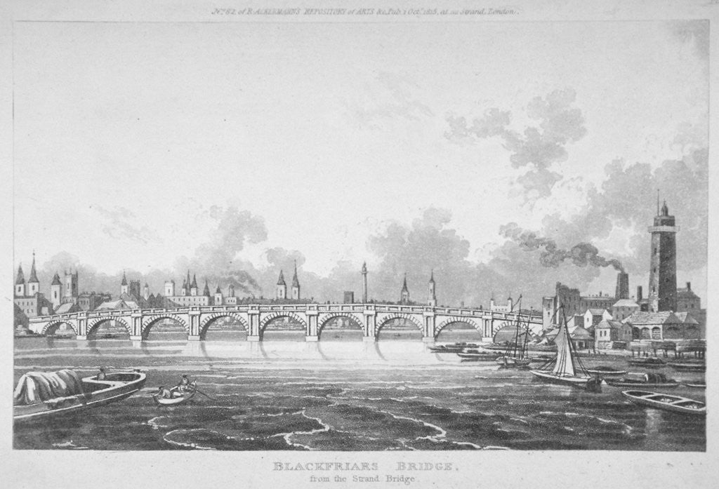 View of Blackfriars Bridge from the Strand Bridge, London by Anonymous