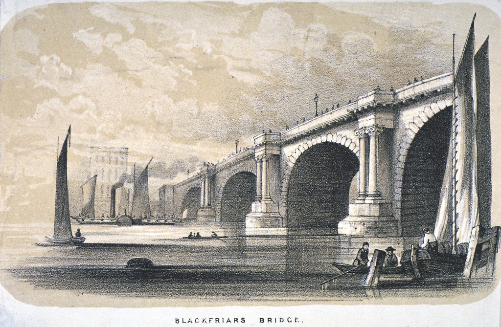 Detail of View of Blackfriars Bridge looking south, London by Anonymous
