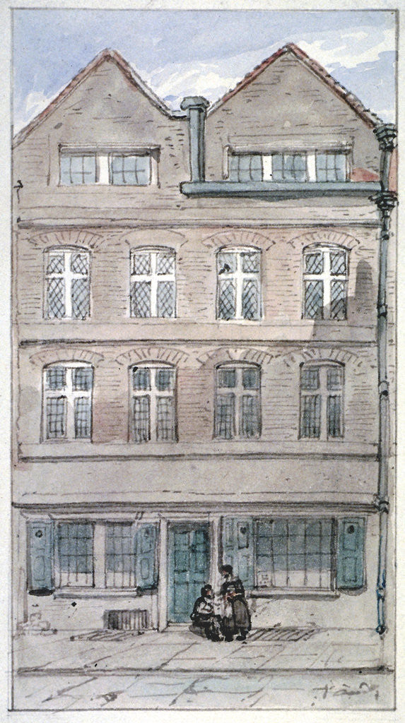 Detail of View of no 2 Blackhorse Alley, Fleet Street, City of London by James Findlay