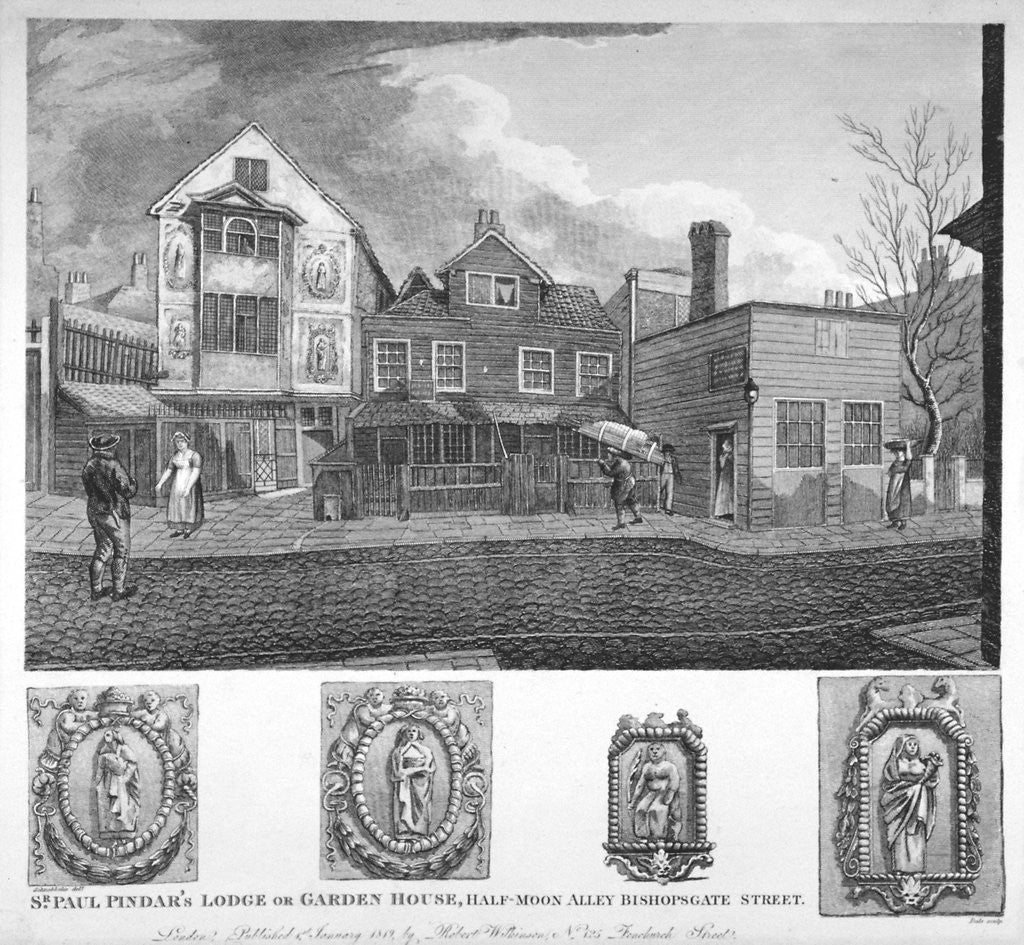 Detail of Sir Paul Pindar's House, Half-Moon Street, Bishopsgate, City of London by Thomas Dale