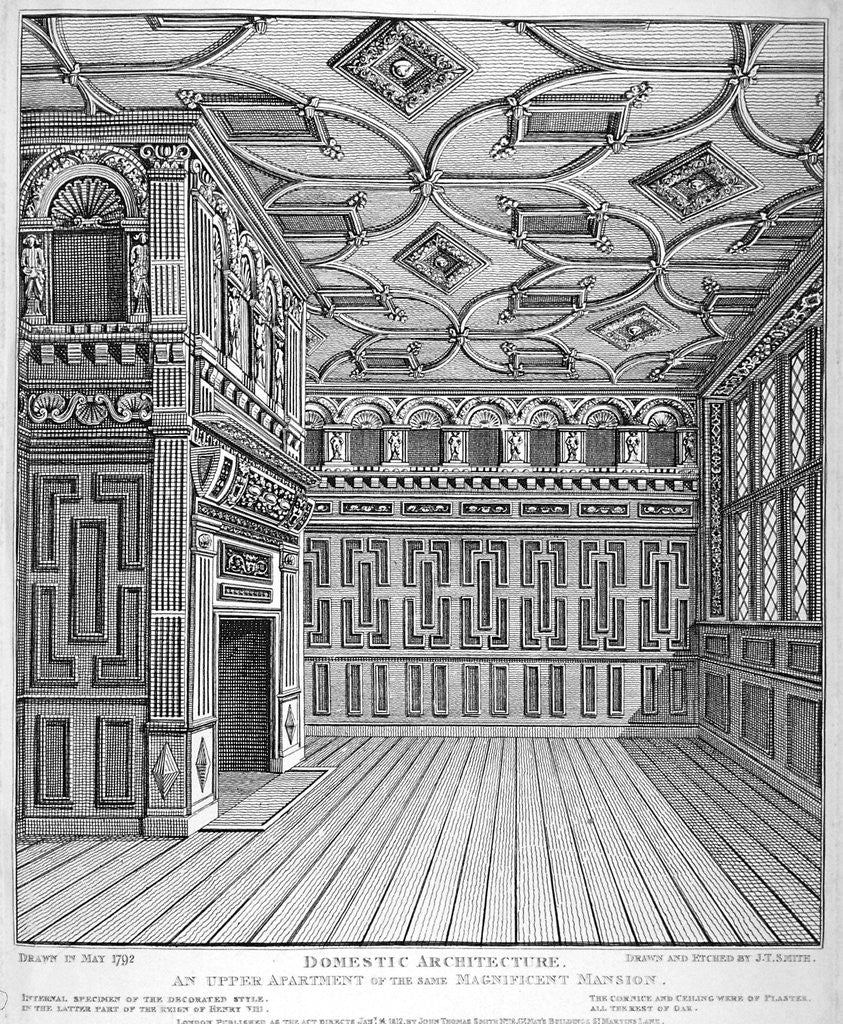 Detail of Interior view of Sir Paul Pindar's House, Bishopsgate, City of London by John Thomas Smith