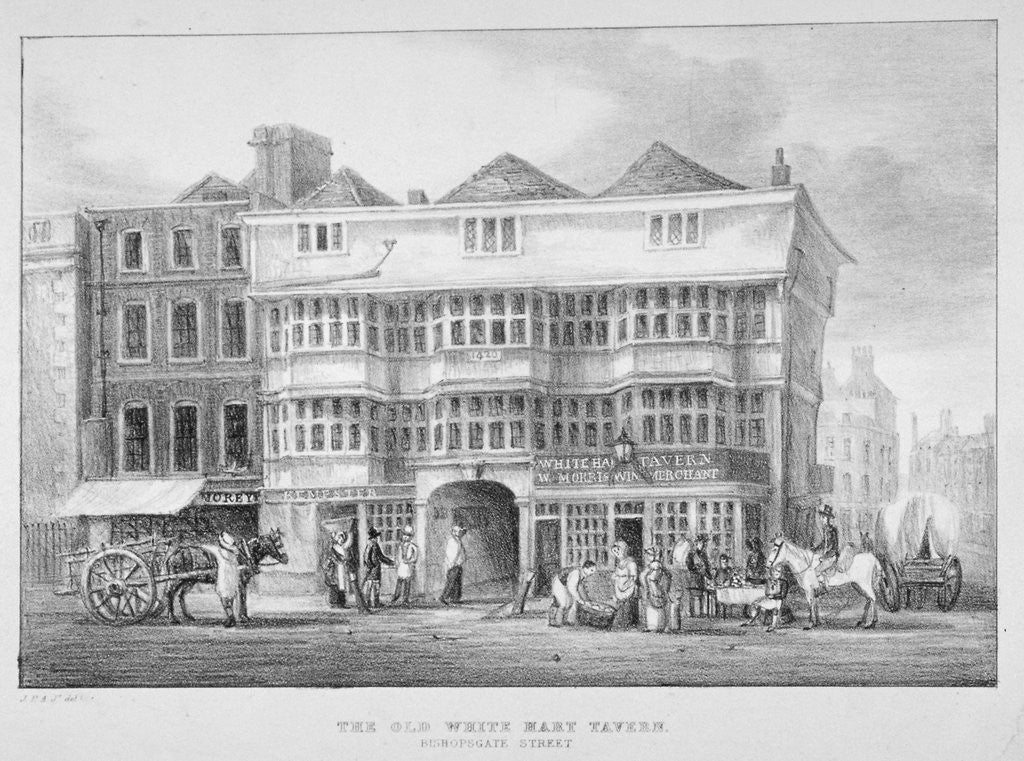 The White Hart Inn, Bishopsgate, City of London by Anonymous