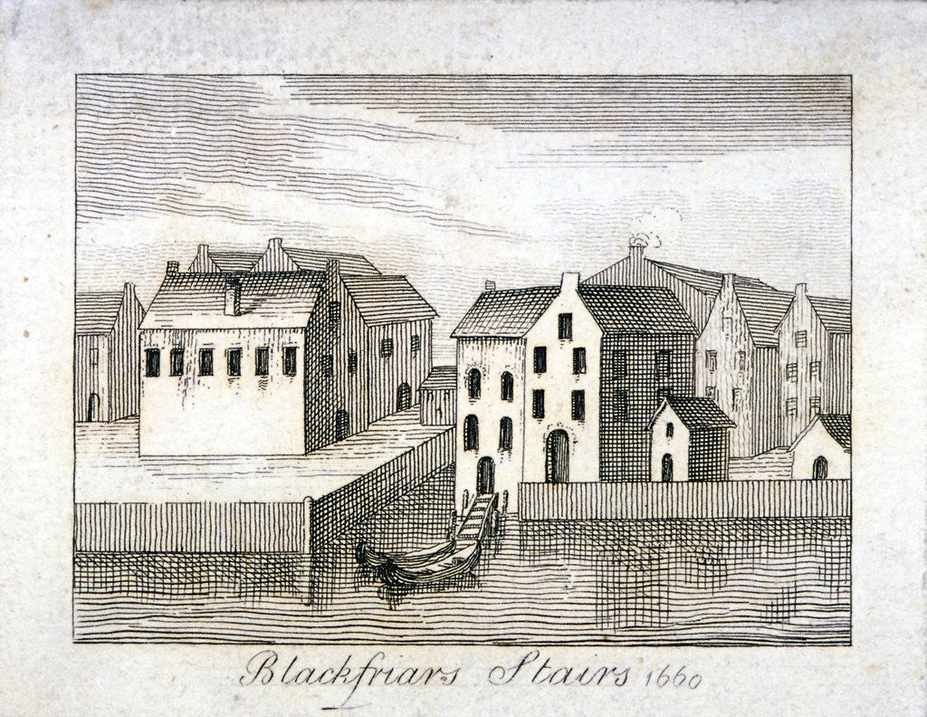 Detail of View of Blackfriars Stairs and surrounding buildings, City of London by Anonymous