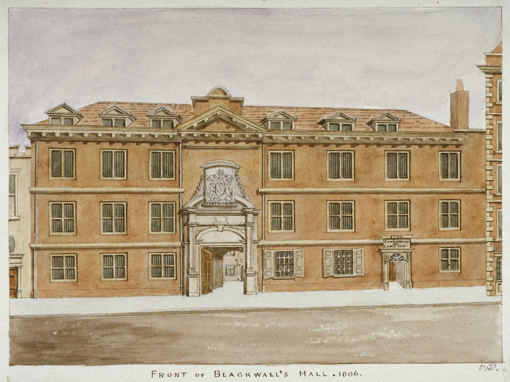 Detail of Front view of Blackwell Hall, City of London by Valentine Davis