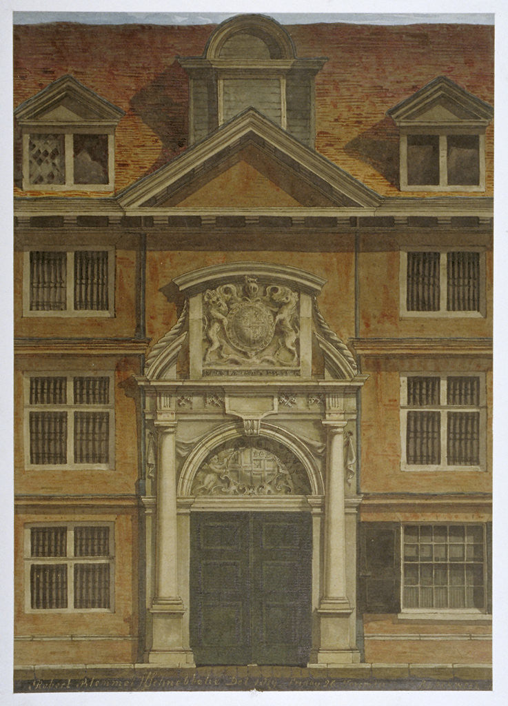 Detail of Blackwell Hall, City of London by Robert Blemmell Schnebbelie