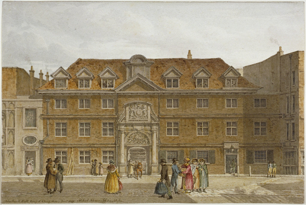 View of Blackwell Hall on King Street, City of London by Robert Blemmell Schnebbelie