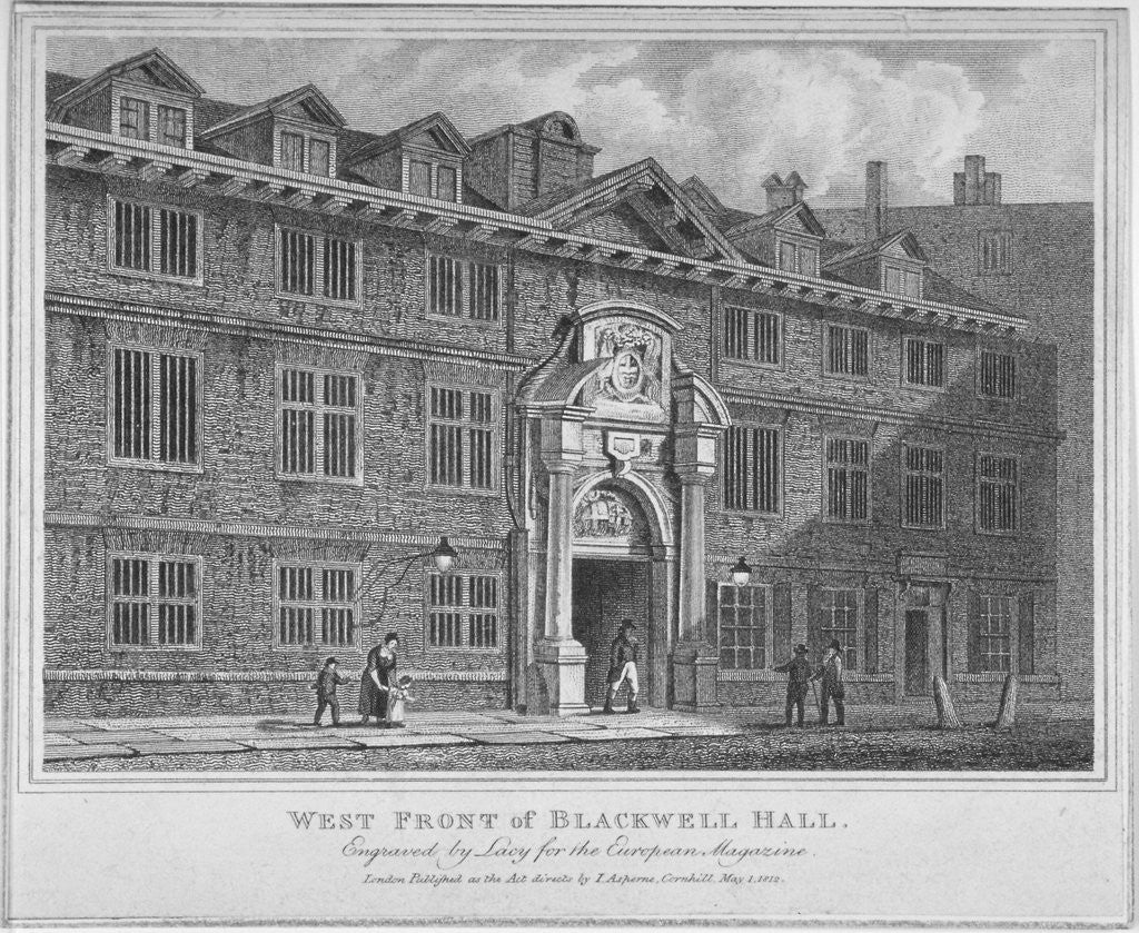 Detail of West front of Blackwell Hall, City of London by S Lacey