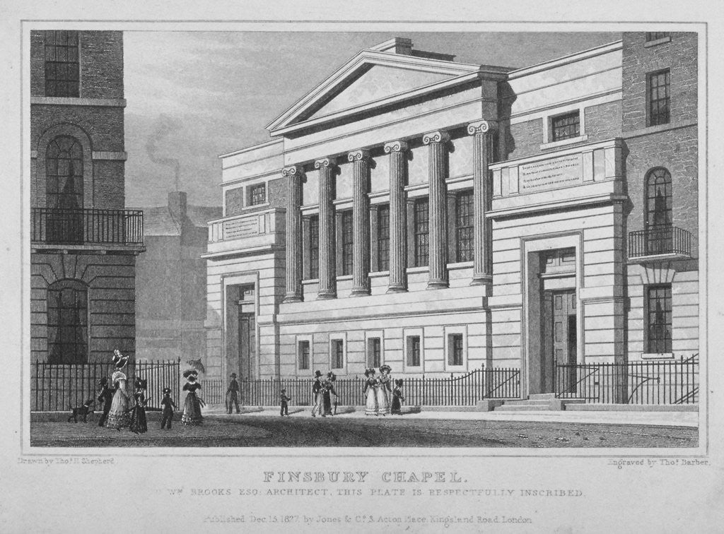 Detail of Finsbury Chapel, Blomfield Street, City of London by Thomas Barber
