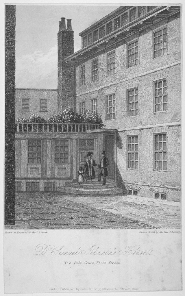 View of no 8 Bolt Court, where Dr Samuel Johnson lived, City of London by John Thomas Smith