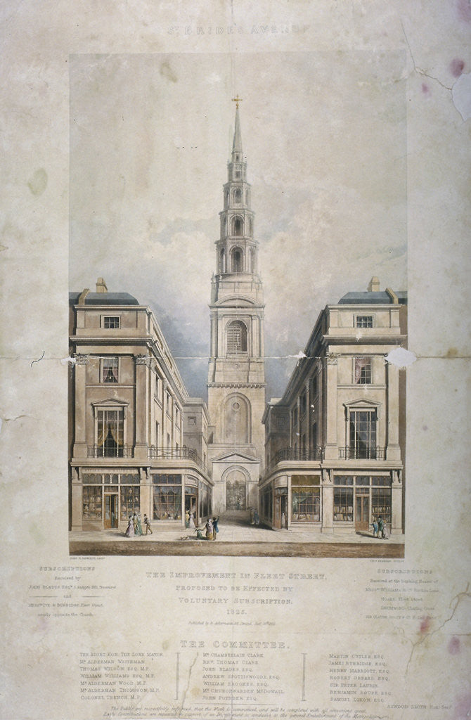Detail of View of St Bride's Avenue including the premises of Pitman and Ashfield, City of London by T Kearnan