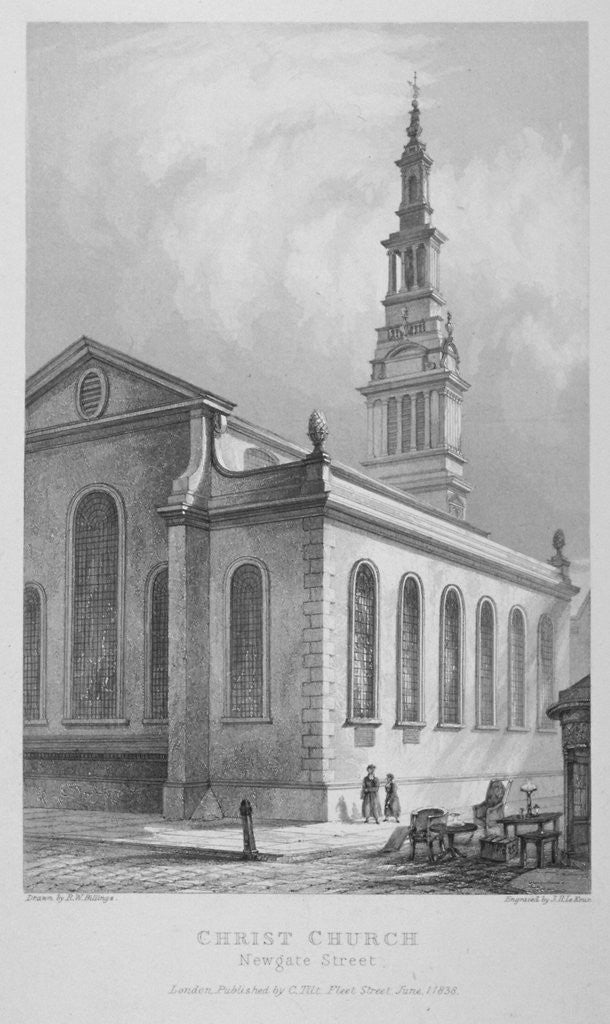 Christ Church, Newgate Street, City of London by John Le Keux