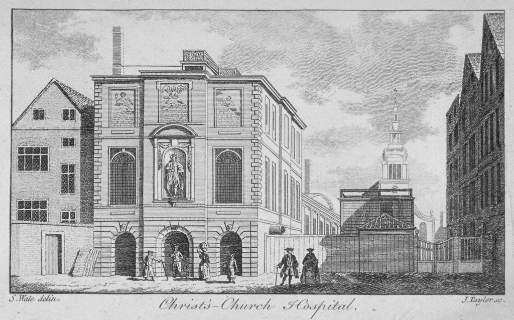 Detail of Christ's Hospital with Christ Church, Newgate Street in the background, City of London by James Taylor