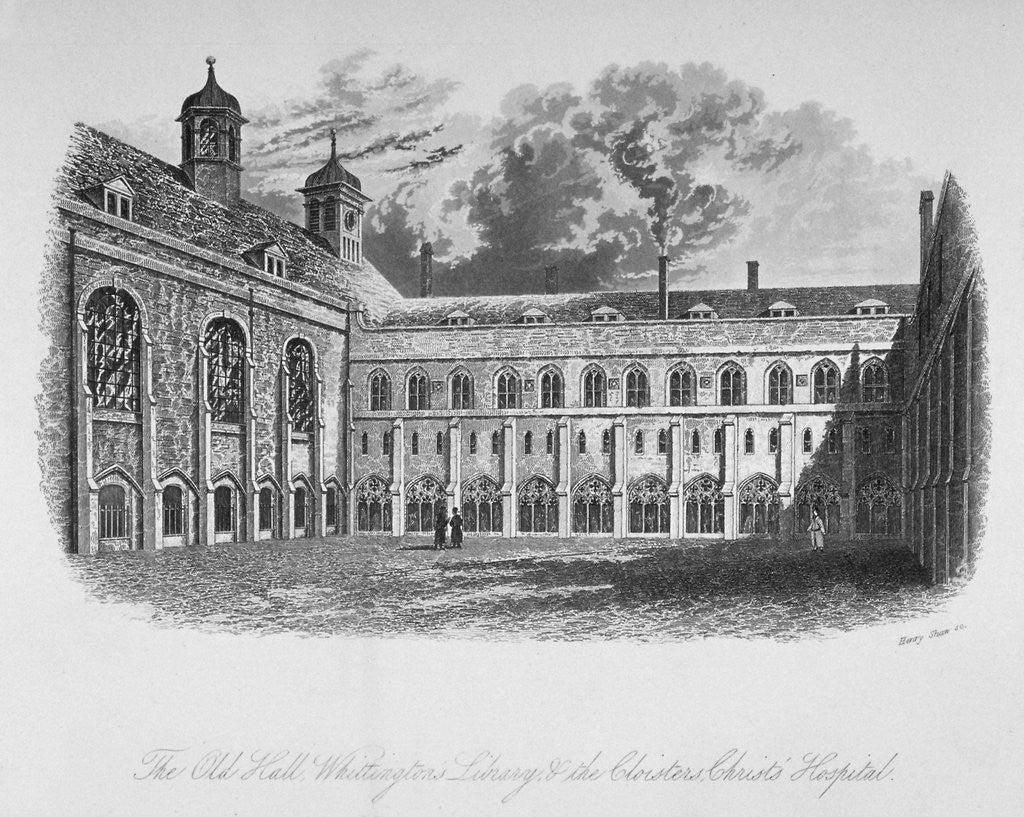 The Old Hall, Whittington's Library and the cloisters, Christ's Hospital, City of London by Henry Shaw