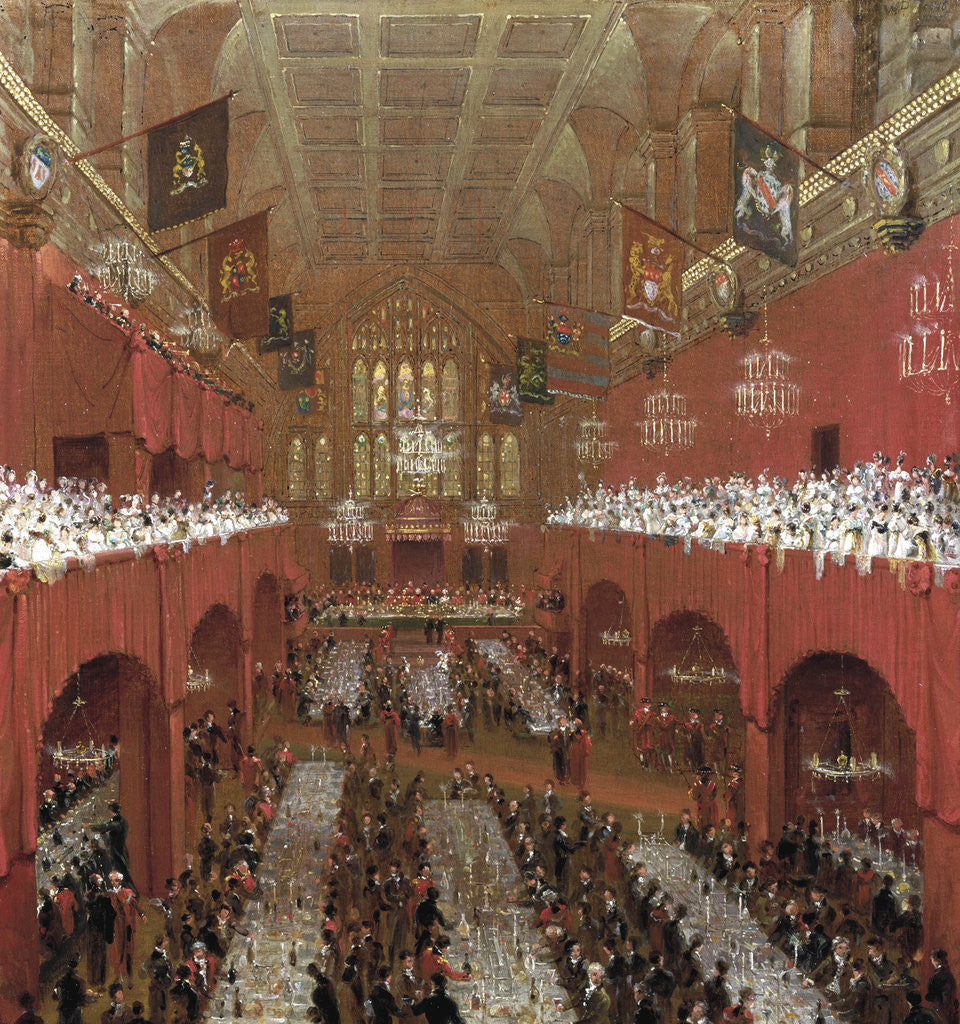 Detail of Banquet at the Guildhall, City of London by William Daniell