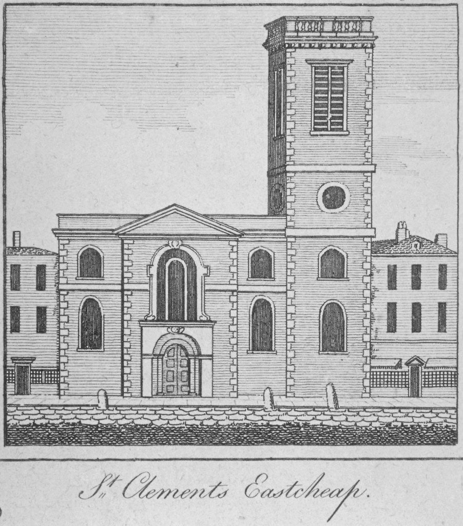 West view of the Church of St Clement, Eastcheap, City of London by Anonymous