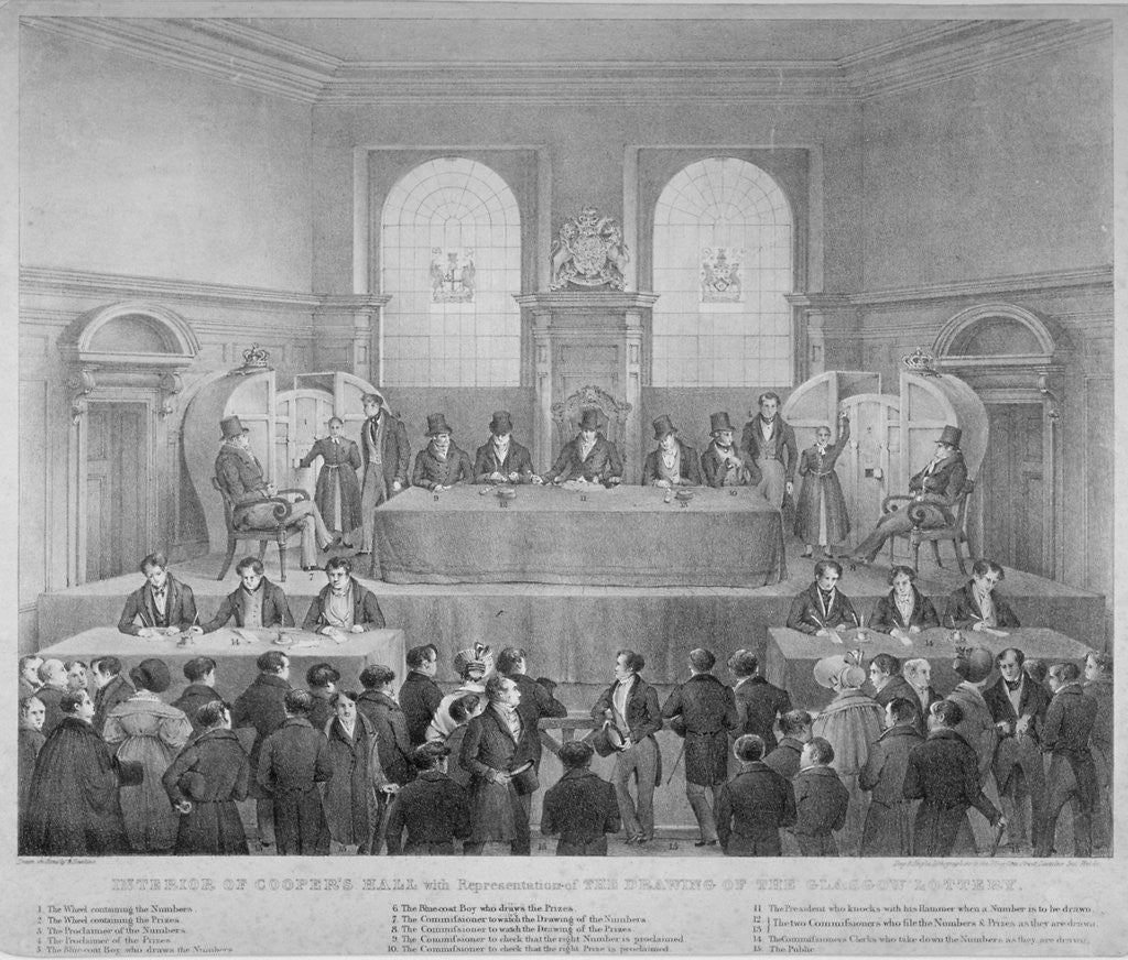 Lottery draw, Coopers' Hall, City of London by Day & Haghe