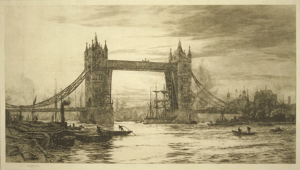 Detail of Tower Bridge viewed from the River Thames, London by William Lionel Wyllie