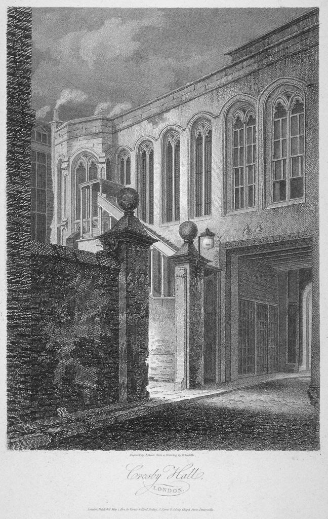 Detail of The entrance to Crosby Hall at no 36 Bishopsgate, City of London by James Sargant Storer