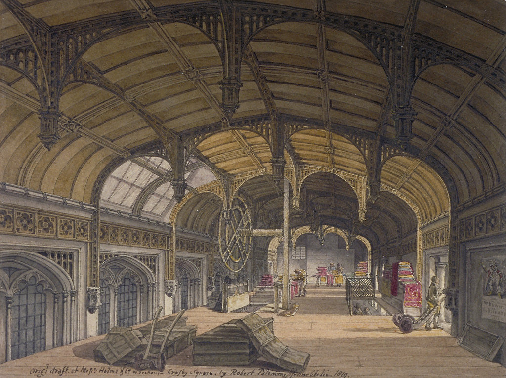Interior view of Crosby Hall at no 36 Bishopsgate, City of London by Robert Blemmell Schnebbelie
