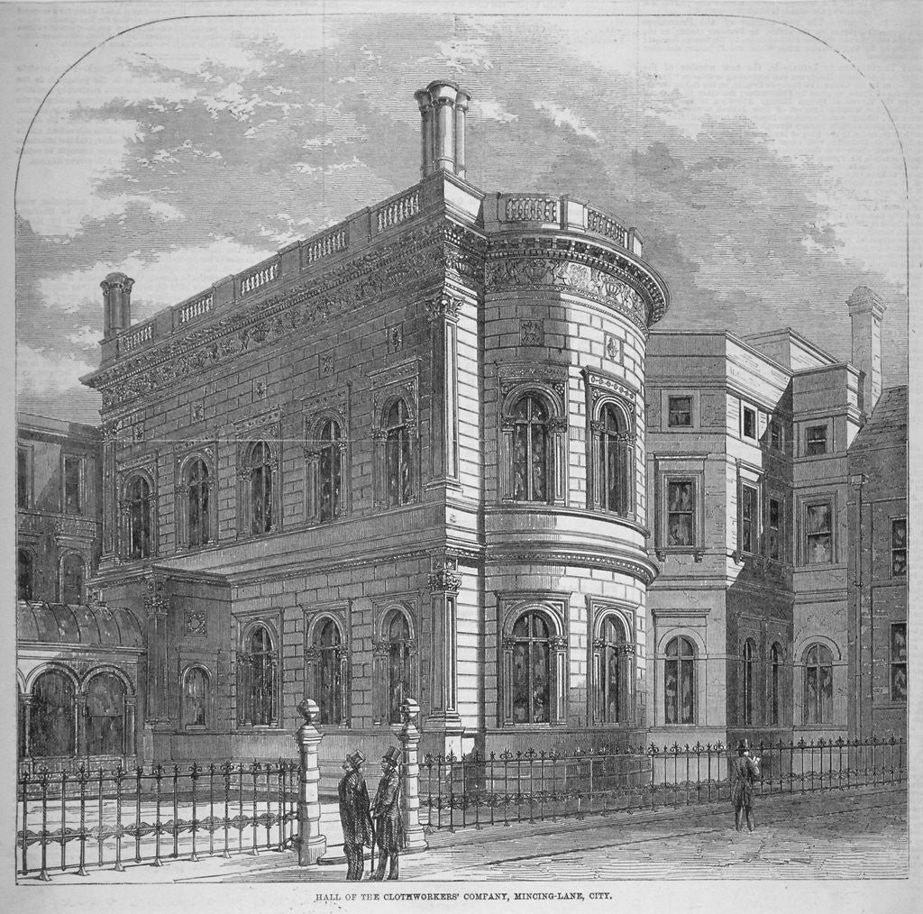 Detail of View of the Clothworkers' Hall from Dunster court, City of London by Anonymous