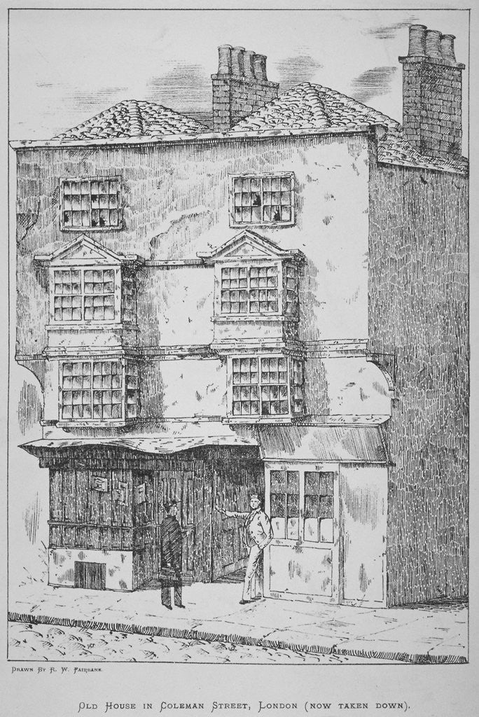 Detail of A house in Coleman Street, City of London by Anonymous
