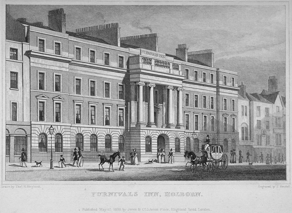Detail of Furnival's Inn, City of London by W Henshall