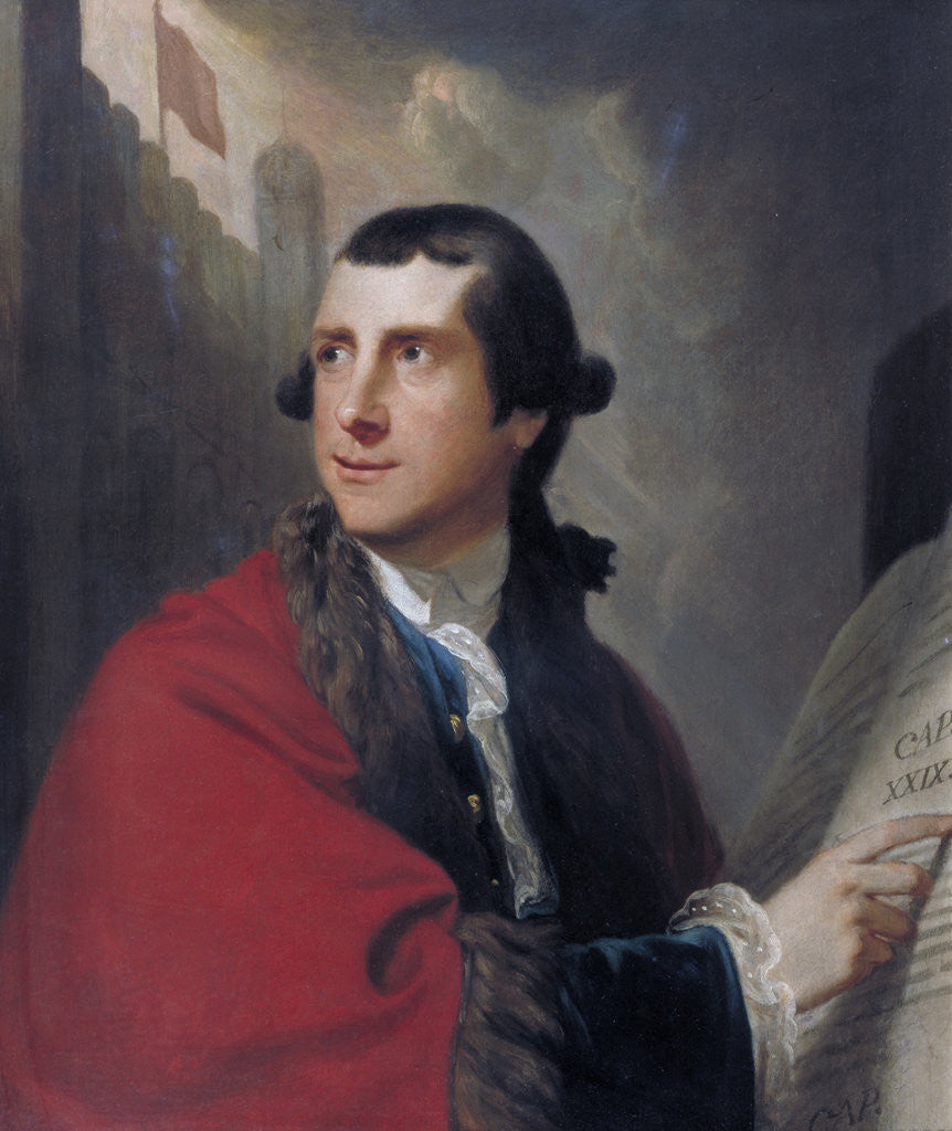 Detail of Portrait of Alderman Oliver by Robert Edge Pine