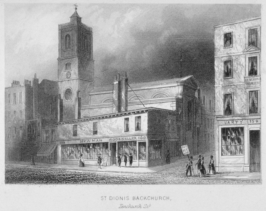 Detail of View of St Dionis Backchurch from Fenchurch Street, City of London by Albert Henry Payne