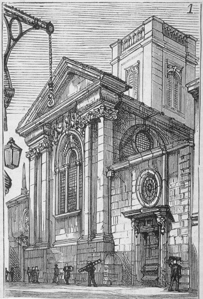 View of the east end of St Dionis Backchurch from Lime Street, City of London by Anonymous
