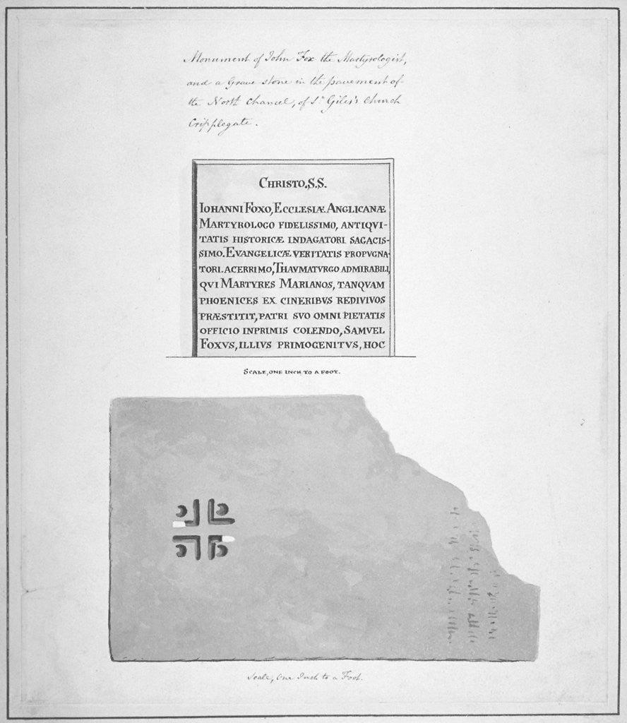 Detail of Monument to John Foxe, Church of St Giles without Cripplegate, City of London by Anonymous