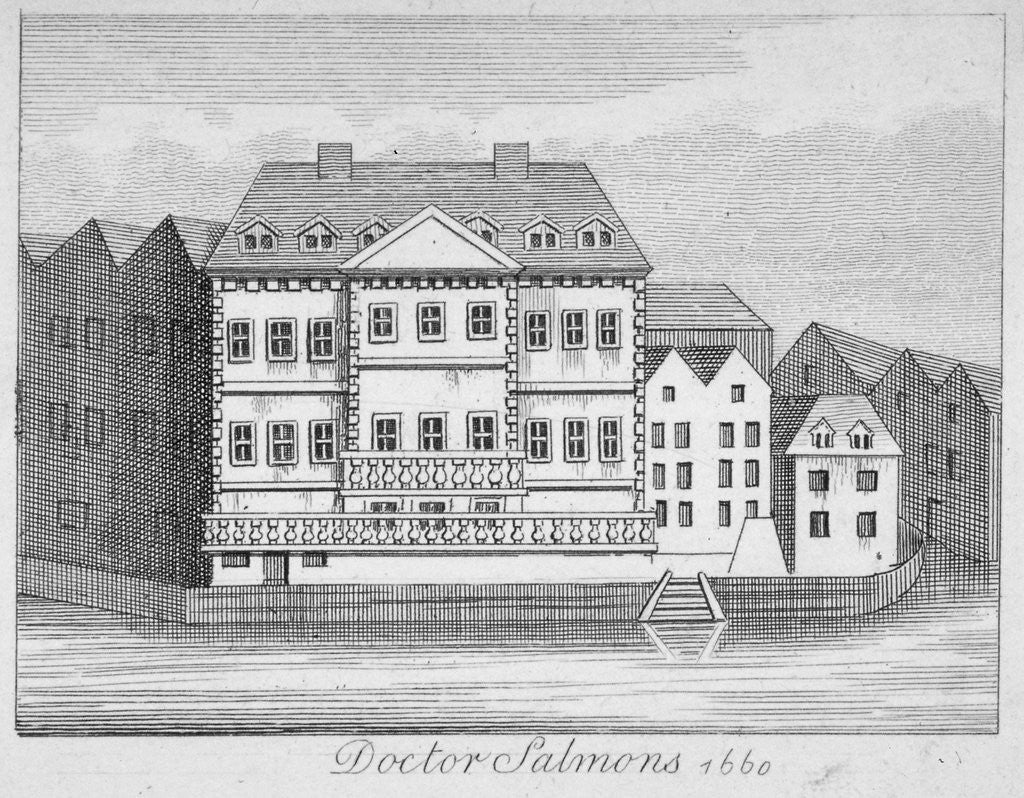 Detail of View of Dr Salmon's house on the Fleet River, City of London by Anonymous