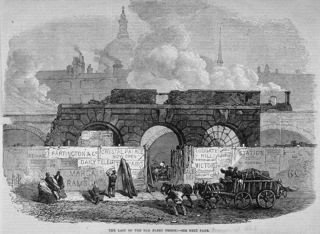 Detail of The remains of Fleet Prison, City of London by Anonymous