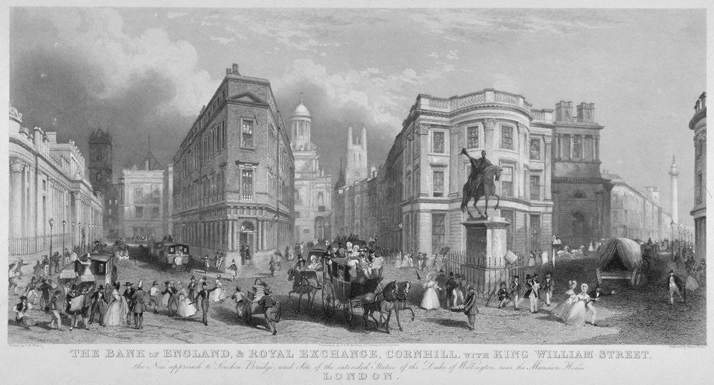 Detail of Cornhill, Lombard Street and King William Street, looking east, City of London by Henry Wallis